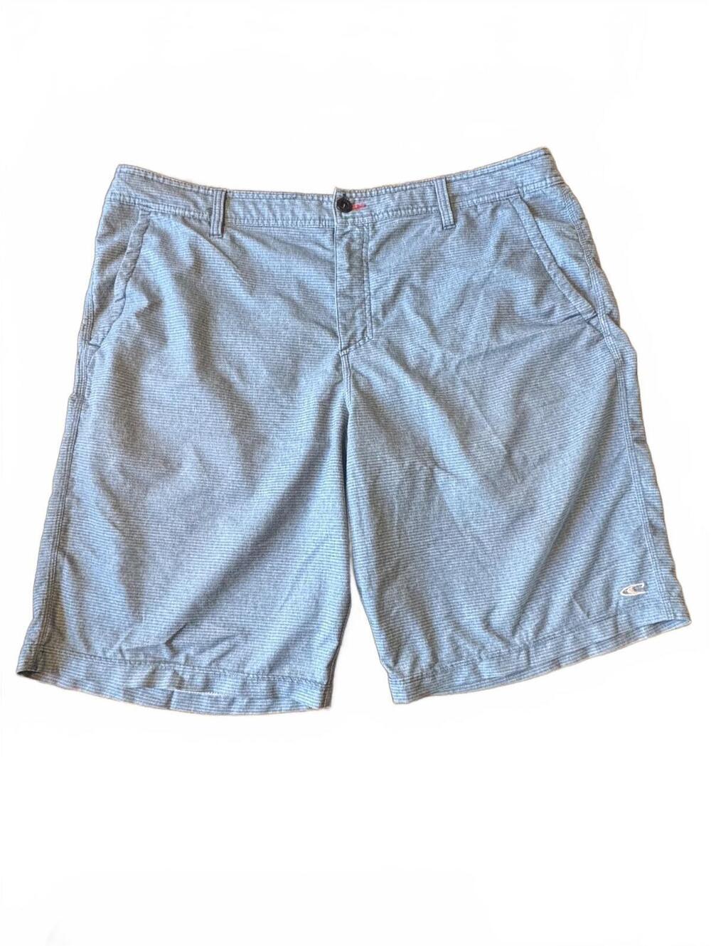 O'Neill Men's Gray-Blue Stripe Hybrid Board Shorts(0216)